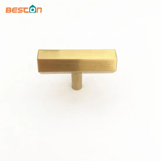 T Bar Brass Gold Furniture Handle Solid Aluminium Ss Cabinet Heaxgon Knob