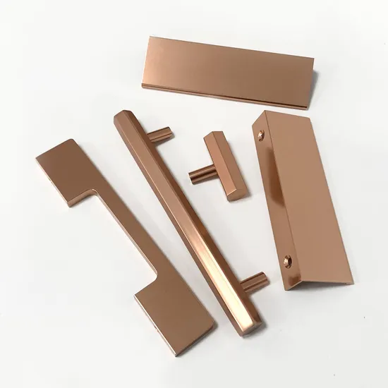 Furniture Hardware Cabinet Bathroom Handle Aluminum Rose Gold Kitchen Pull Handle