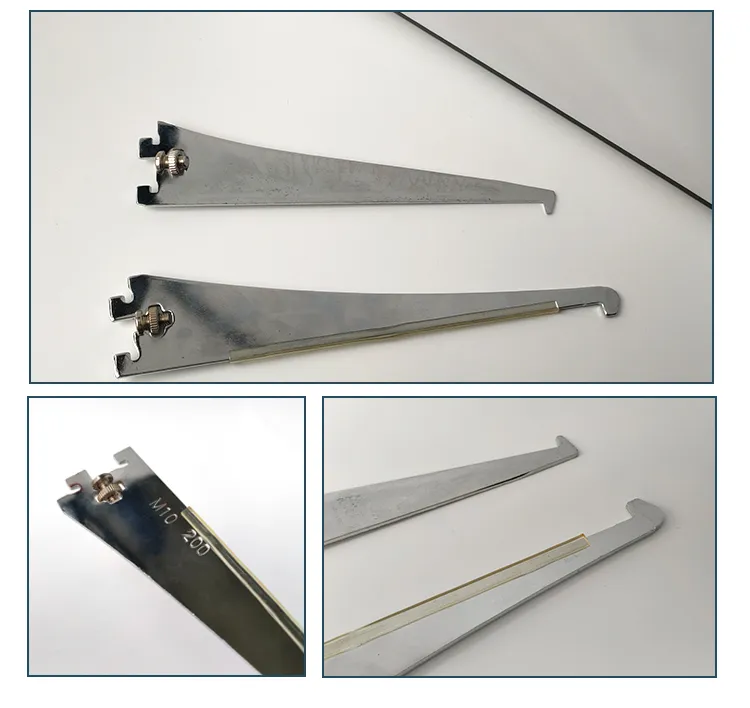 Shop Decoration Shelf Slotted Steel Brackets for Glass Support