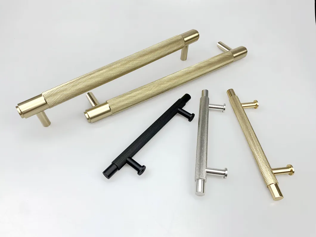 Aluminum Solid Drawer Pull with Diamond Pattern Knurled Kitchen Cabinet Pulls Handle