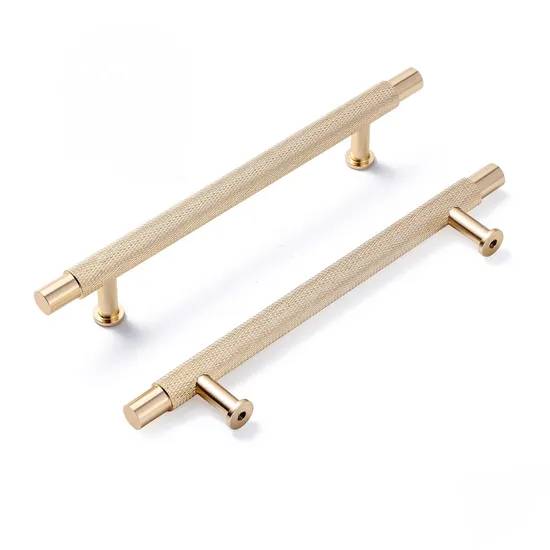 Aluminum Solid Drawer Pull with Diamond Pattern Knurled Kitchen Cabinet Pulls Handle