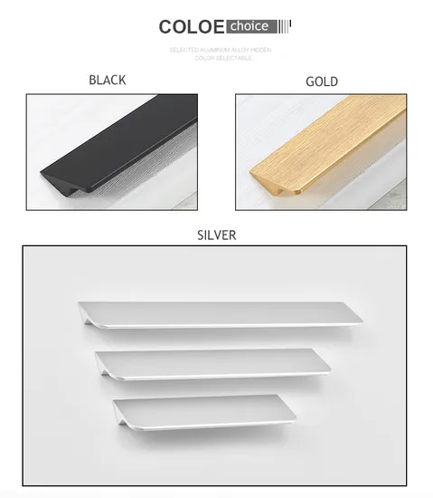 Furniture Hardware Kitchen Handle Aluminum Modern Cabinet Aluminum Pull Handles