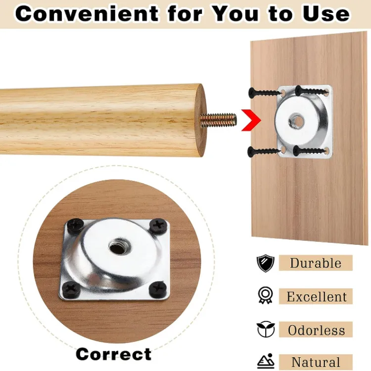 8 Pieces Table Legs Wooden Furniture Feet Tapered Table Legs