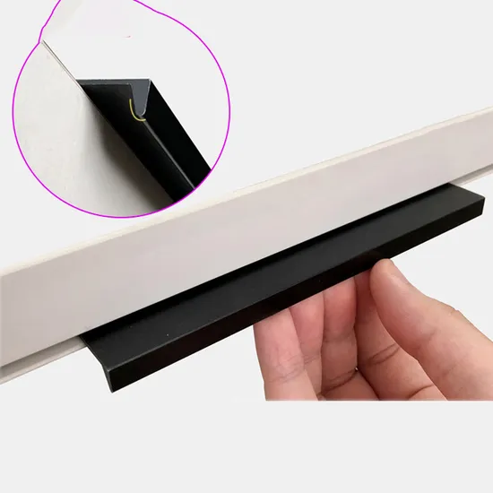 Minimal No-Punch Cupboard Narrow Edge Closet Door Handle