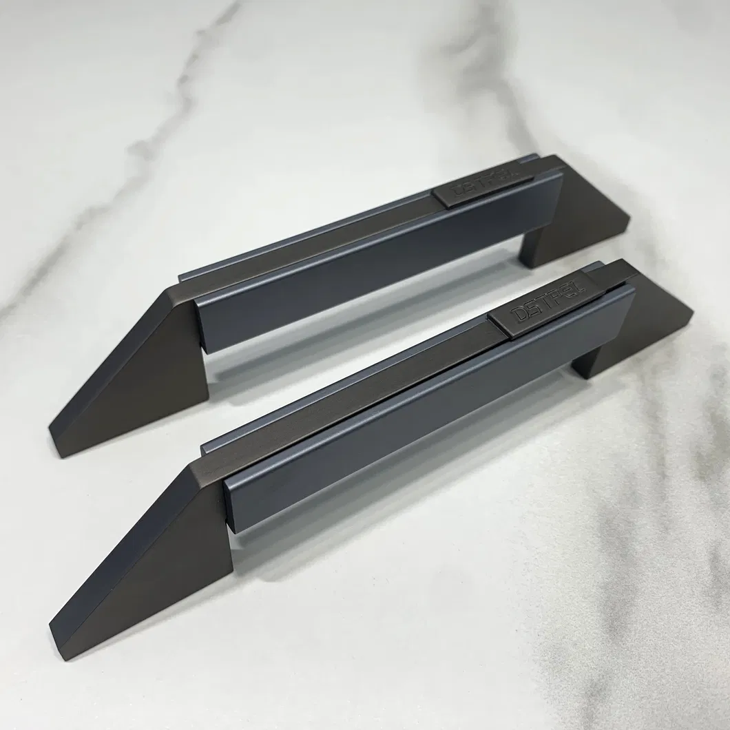 Furniture Handles Customizable Logo Modern Aluminum Gray Cabinet Handle