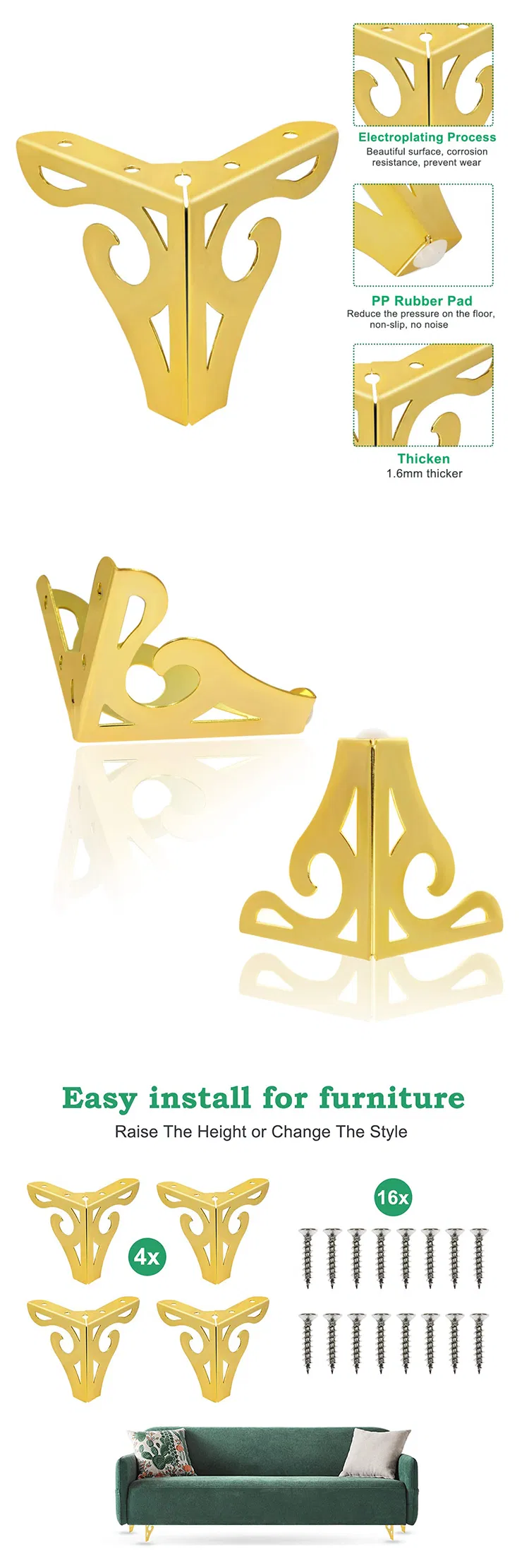 New Morden Furniture Adjustable Height Sofa Legs