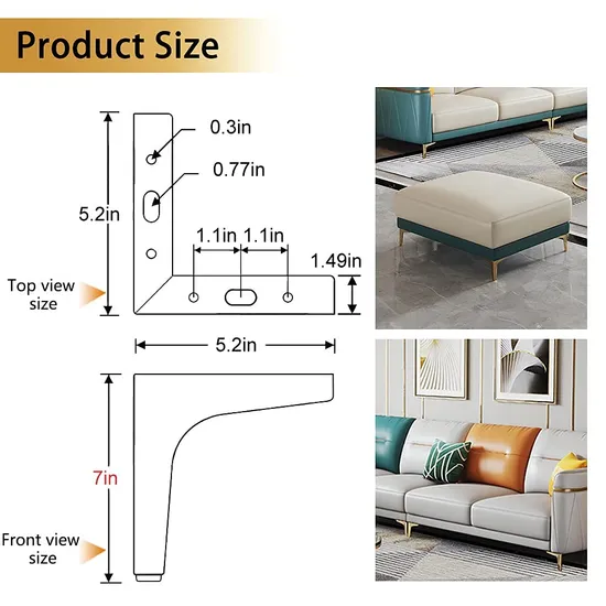 Factory Supply Modern Metal Furniture Legs Metal Sofa Leg