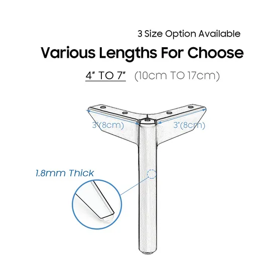 New Material Sofa Legs Furniture Hardware Parts Chrome Cabinet Leg for Sofa