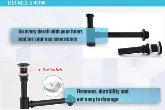 Bottle Trap Copper Siphon Brass Body Stainless Steel Pipe Bathroom Siphon Traps