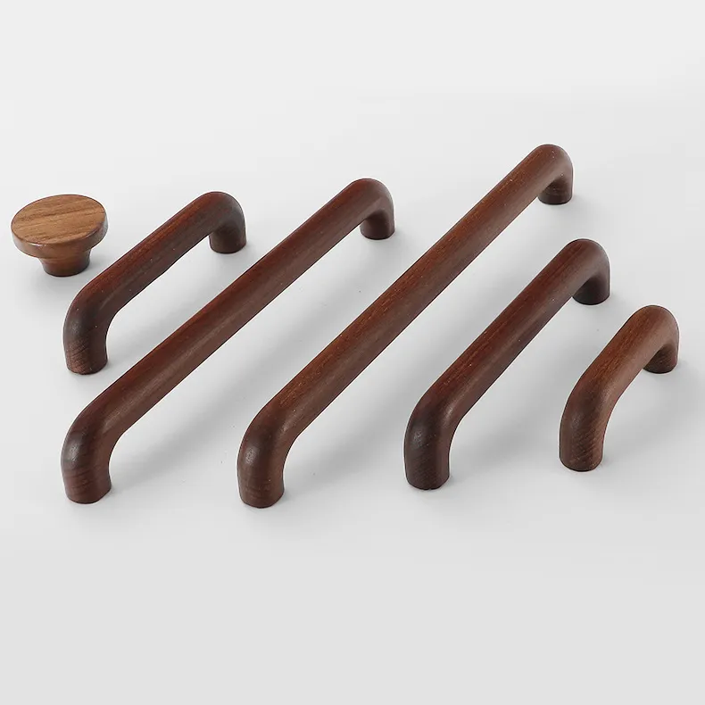 Wooden Drawer Accessories Chinese Style Wood Kitchen Cabinet Closet Door Pull Handles