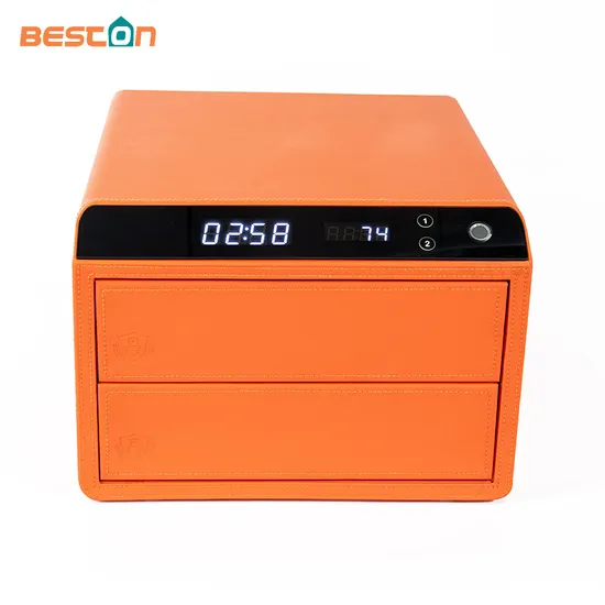 Smart Leather Safe Household Fingerprint Digital Biometric Jewelry Security Drawer Safe
