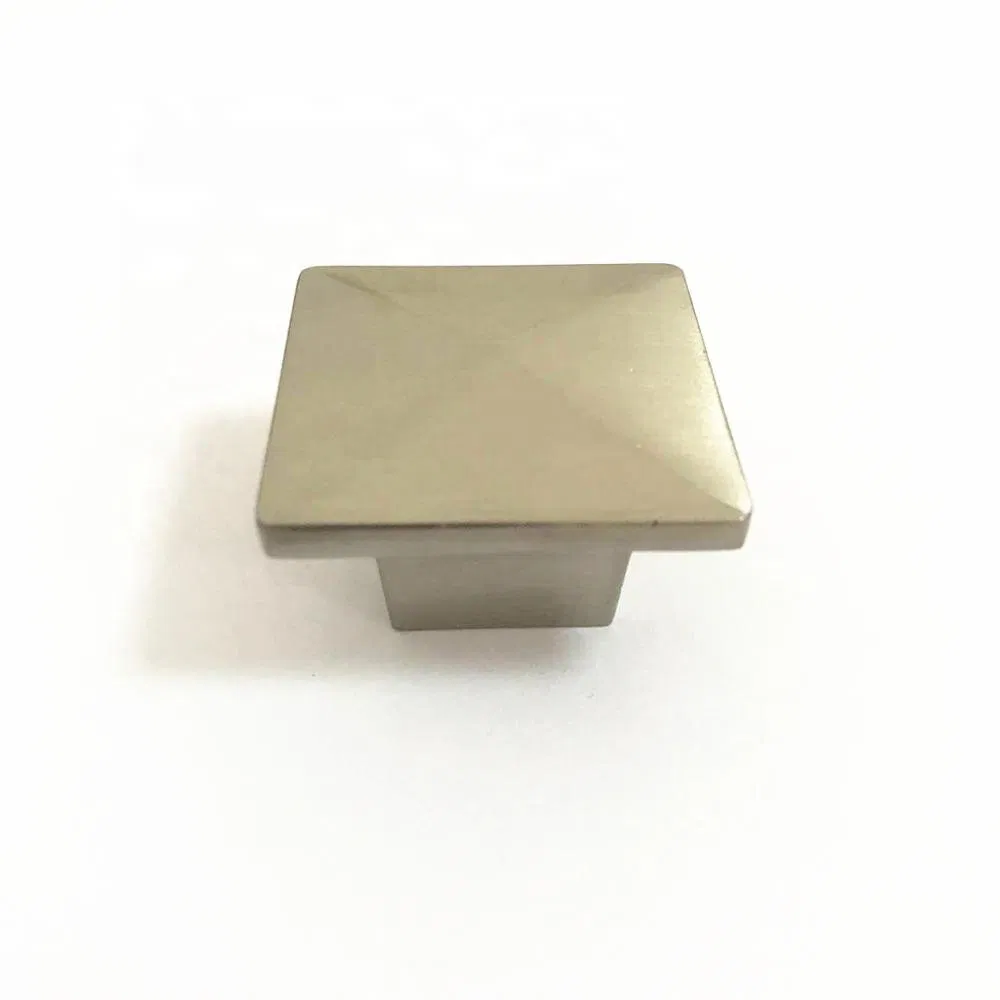 Furniture Hardware Bathroom Zinc Alloy Brushed Nickel Cupboard Square Cabinet Drawer Knobs