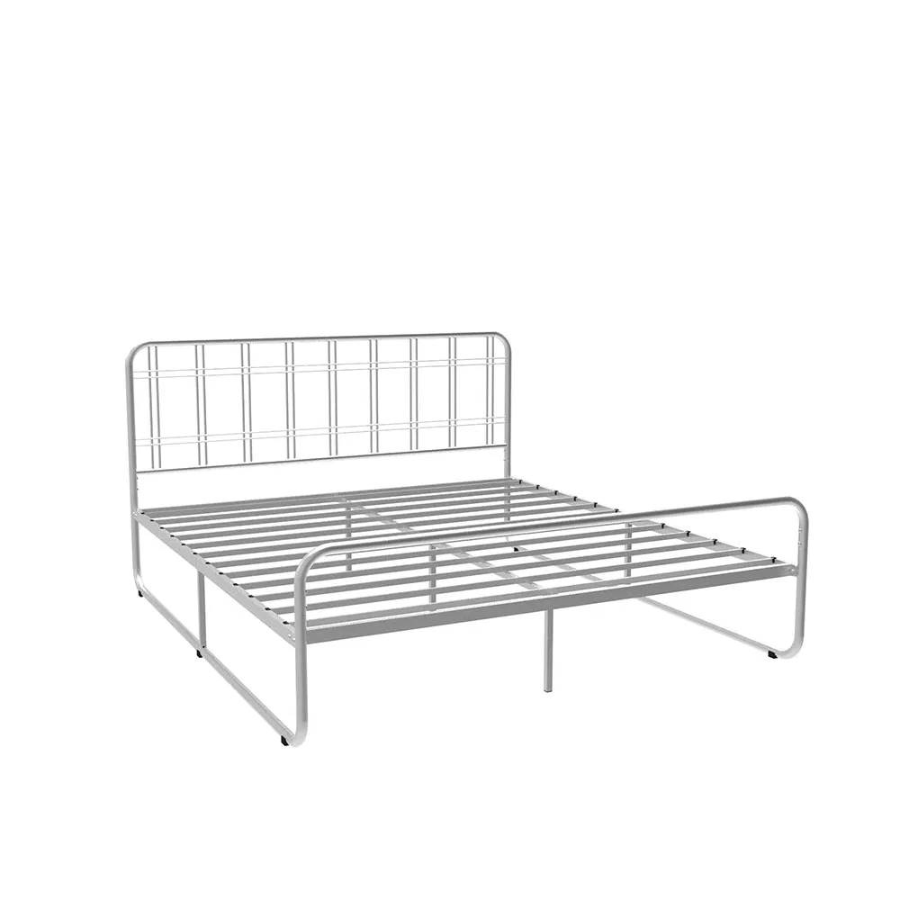 Simplicity Metal Double Bed Frame Pink with Bedroom Furniture