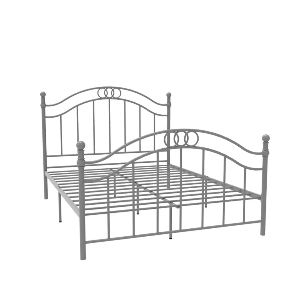 Metallic Beds Single Double King Full Size White Gold Metal Bed Frame