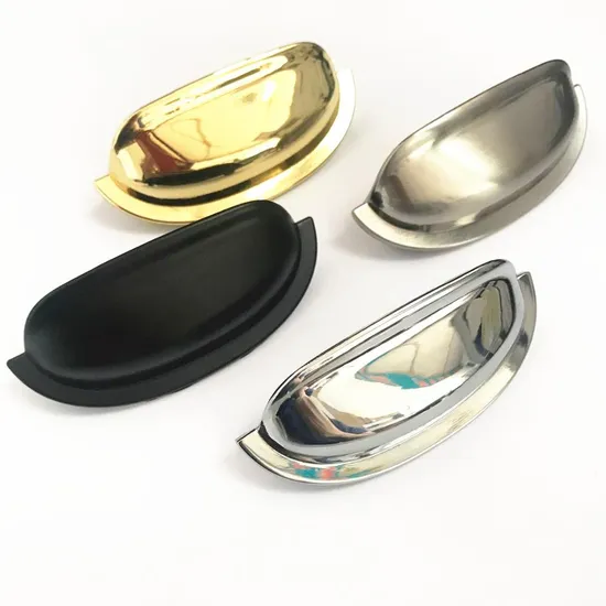 Satin Nickel Chrome Cabinet Hardware Bin Cup Drawer Shell Handle Pull