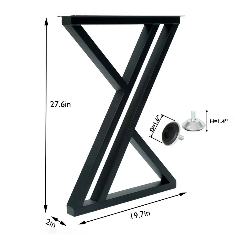 Industrial Metal 28 Inch Desk Office Table Base Legs