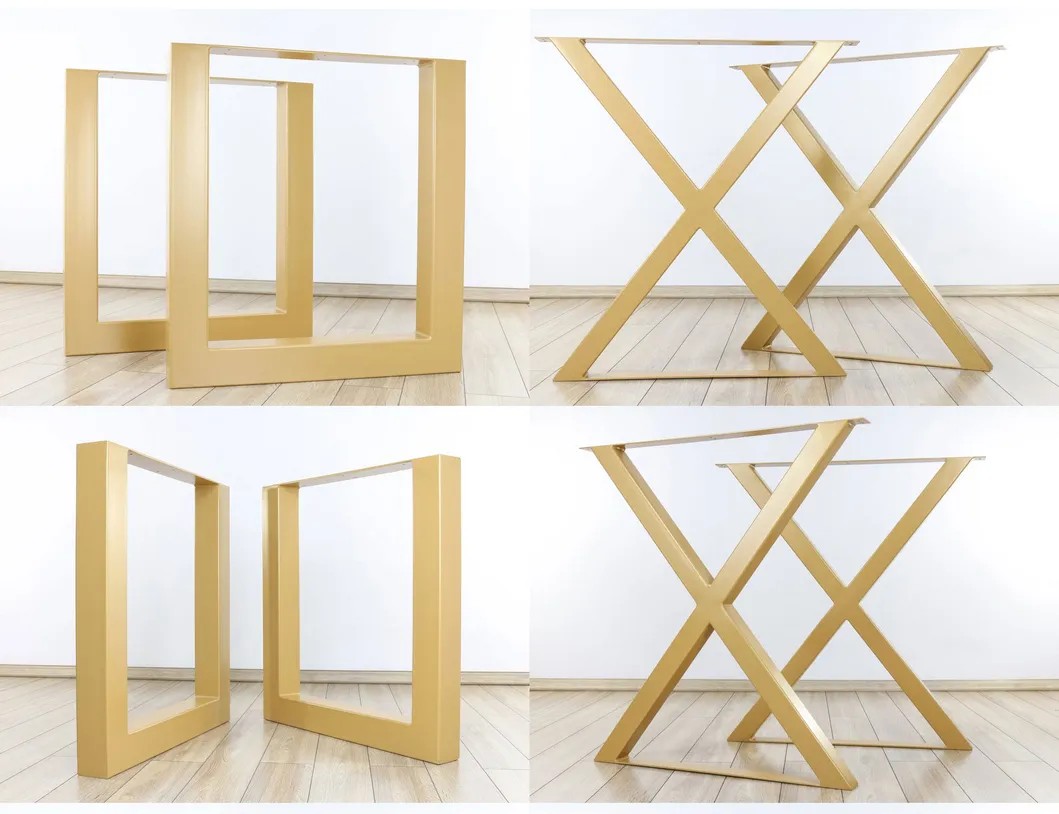 Furniture Office Dining Desk X Shape Steel Coffee Dining Metal Table Legs