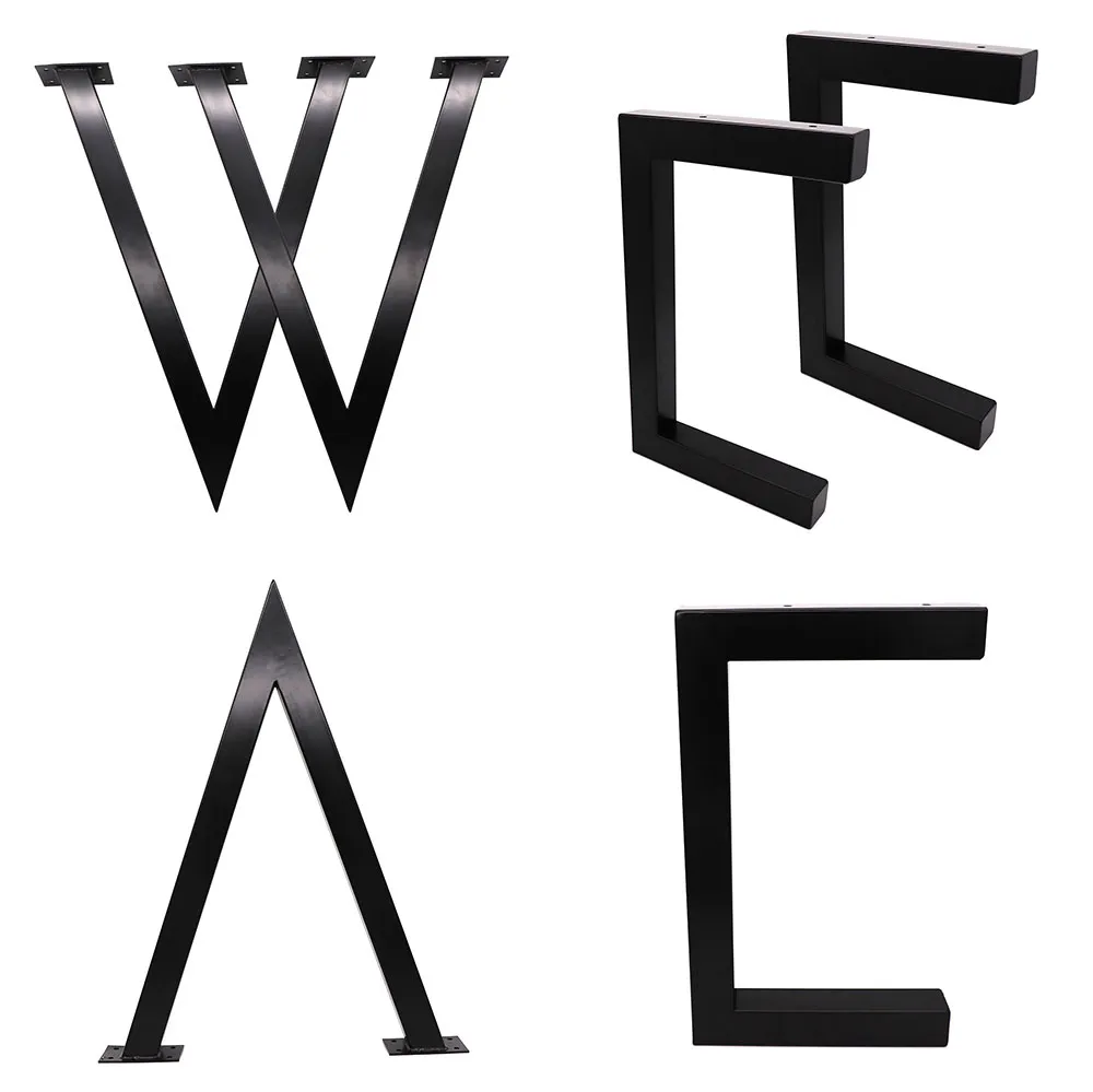 Black Steel Table Solid Iron Bar Laptop Desk DIY Bench Table Legs