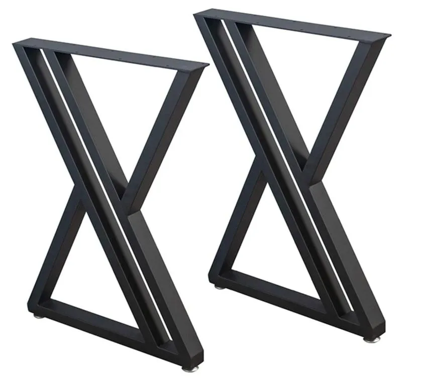 Industrial Style Durable Metal Table Legs Frame X-Shape Base for Furniture Legs