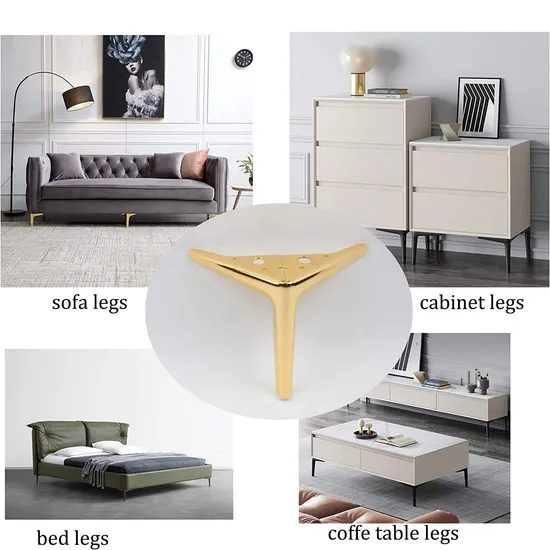 Luxury Replacement Metal Chromed Gold Furniture Sofa Legs