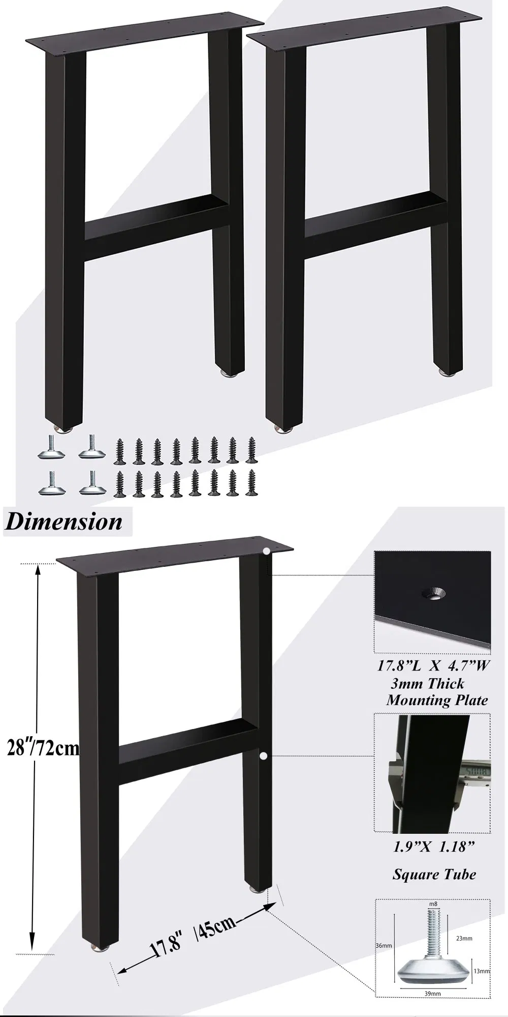 Industrial Style Wholesale Durable A Shape Metal Table Legs