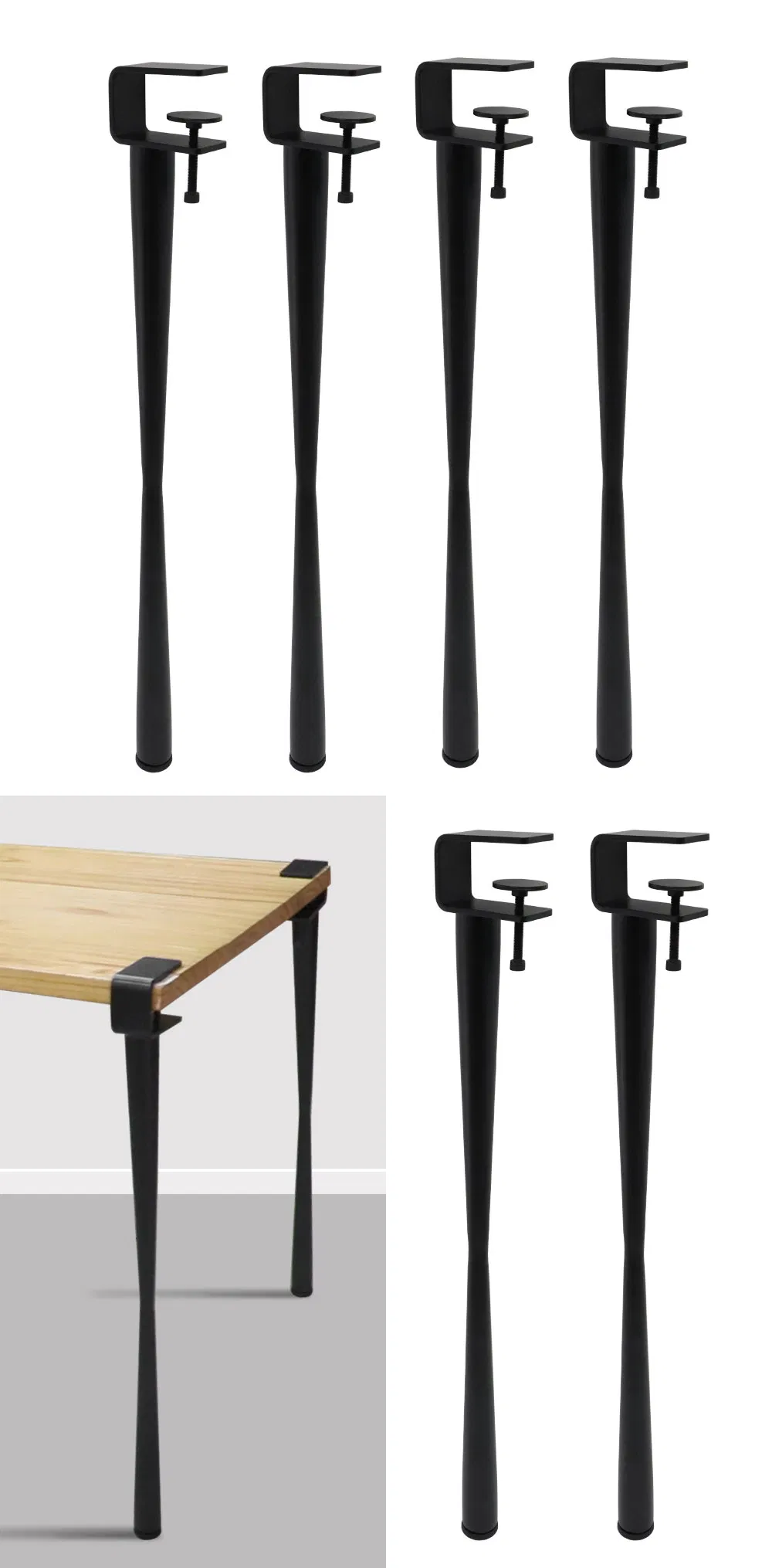 Modern Dining Metal F Adjustable Clamp Table Legs