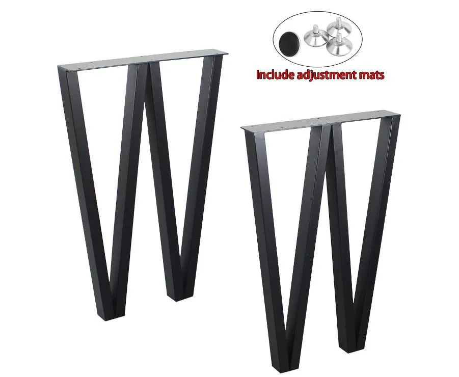 Black Steel Solid Iron Bar Laptop Desk Bench Legs Coffee Table Legs