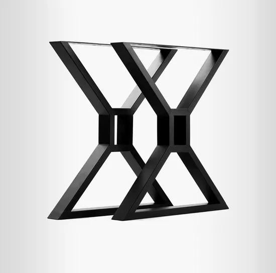 Industrial Style Metal Black X-Shape Furniture Dining Steel Table Base Legs