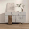 Modern Dining Room Side Cabinet with Powered Mixing Console - Wall Mountable for Home Bars & Restaurants