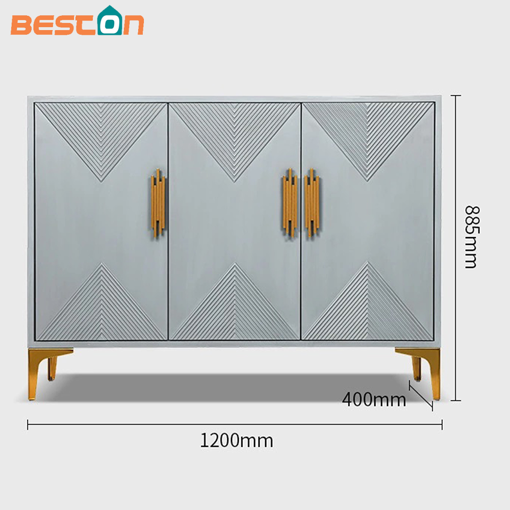 Light-Luxury Solid Wood Sideboard Storage with Hidden Drawers for Dining & Kitchen