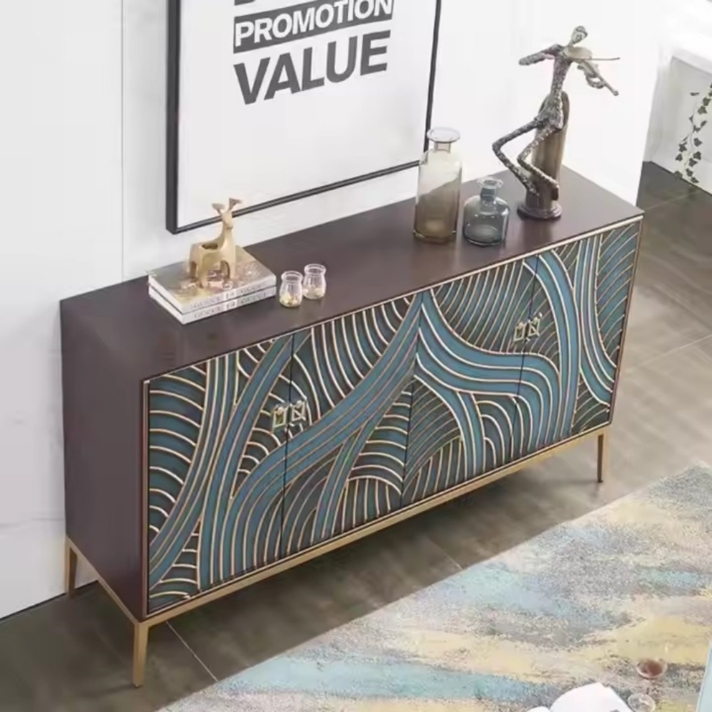 Light-Luxury Modern Shoe Storage Console Cabinet for Living Room & Entryway