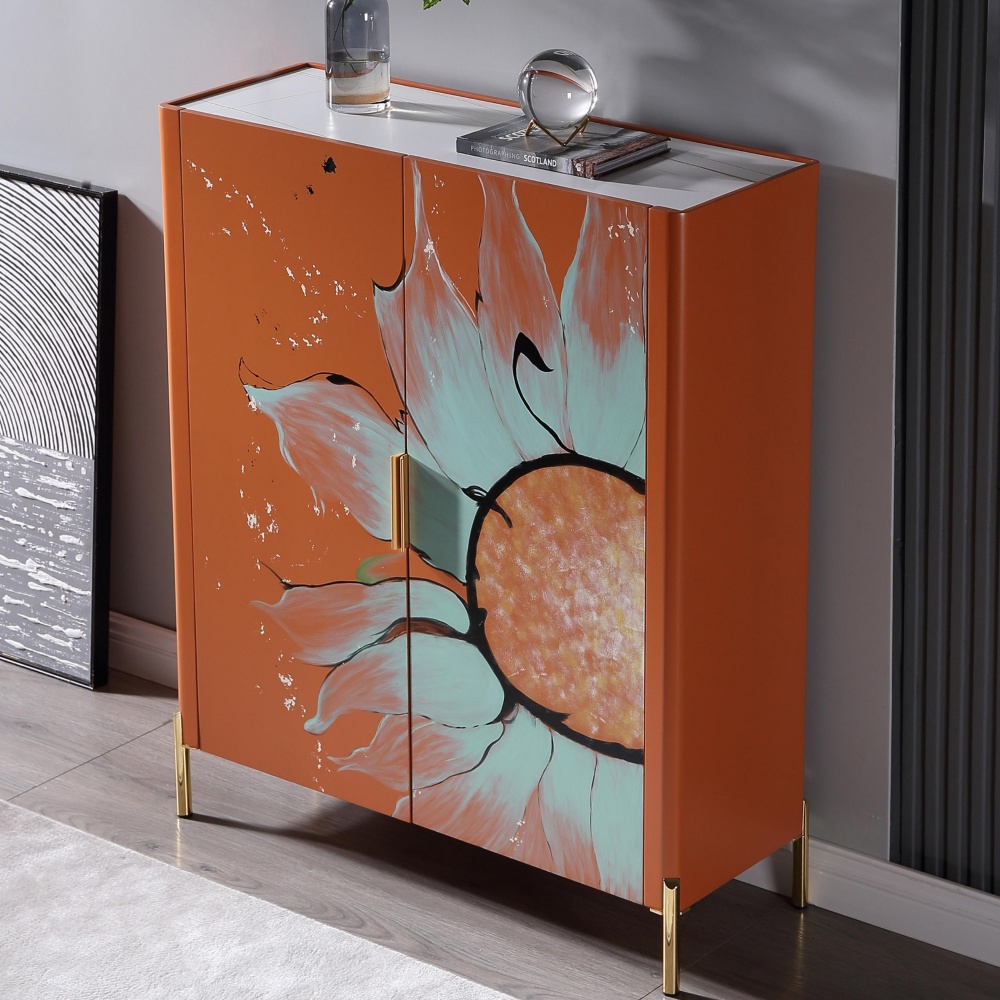 Scandinavian Minimalist Solid Wood Wine Cabinet with Wine Rack & Storage Shelves - for Living Room, Kitchen & Balcony