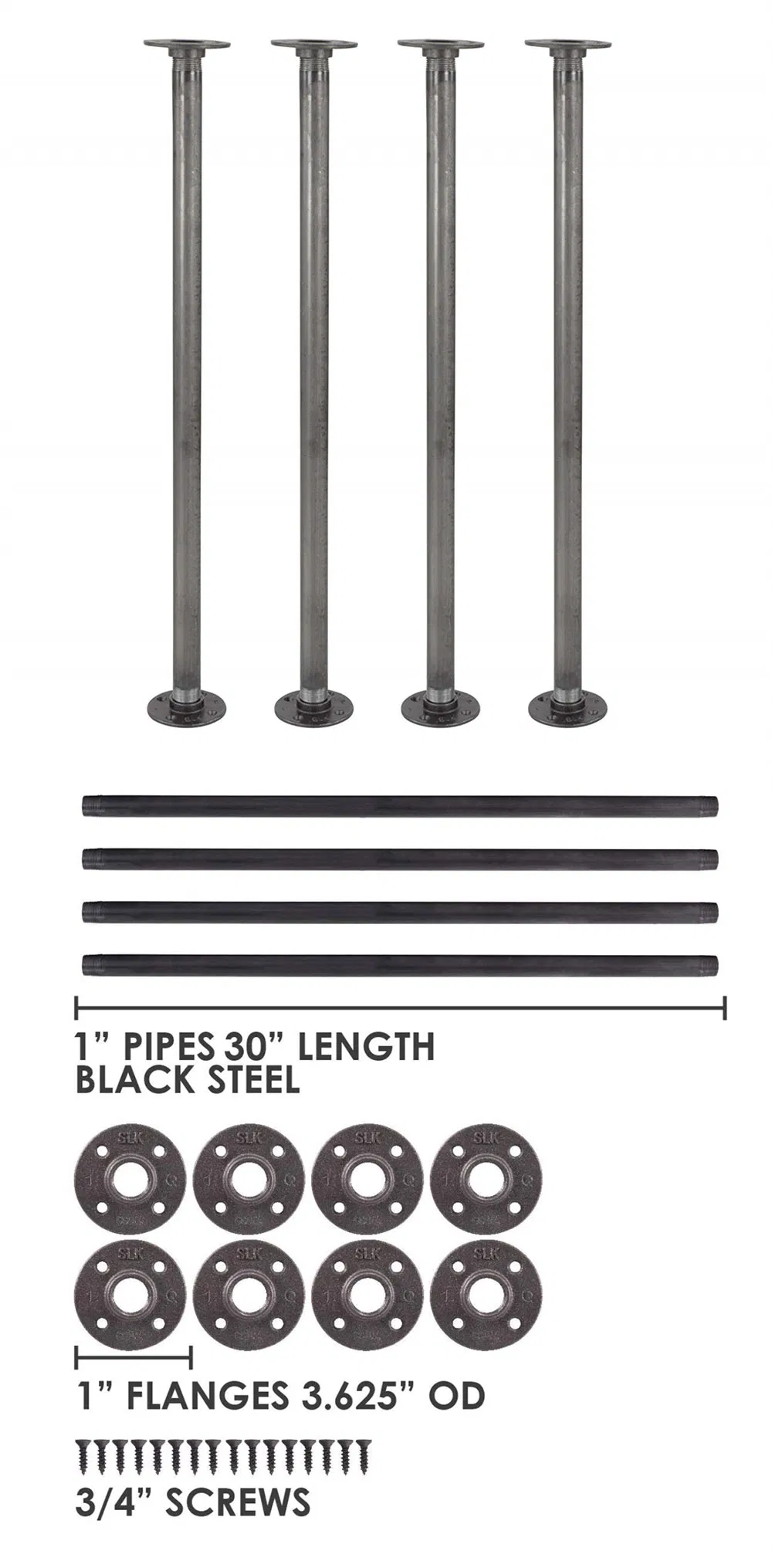 Industrial Black Iron Pipe Table Legs for Custom Vintage Tables Legs