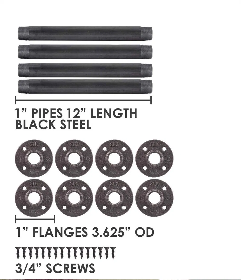Industrial Black Iron Pipe Table Legs for Custom Vintage Tables Legs