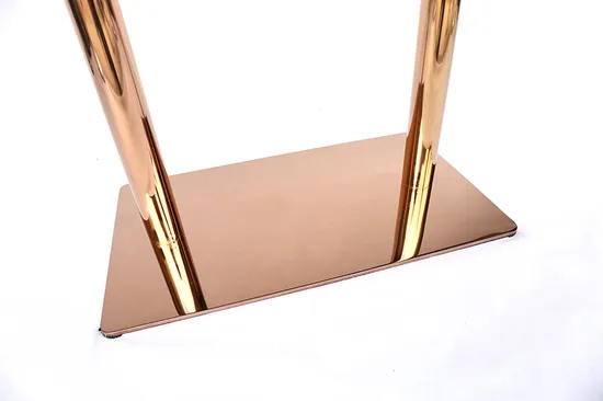 Commercial Rose Gold Stainless Steel Base Dining Table for Restaurant