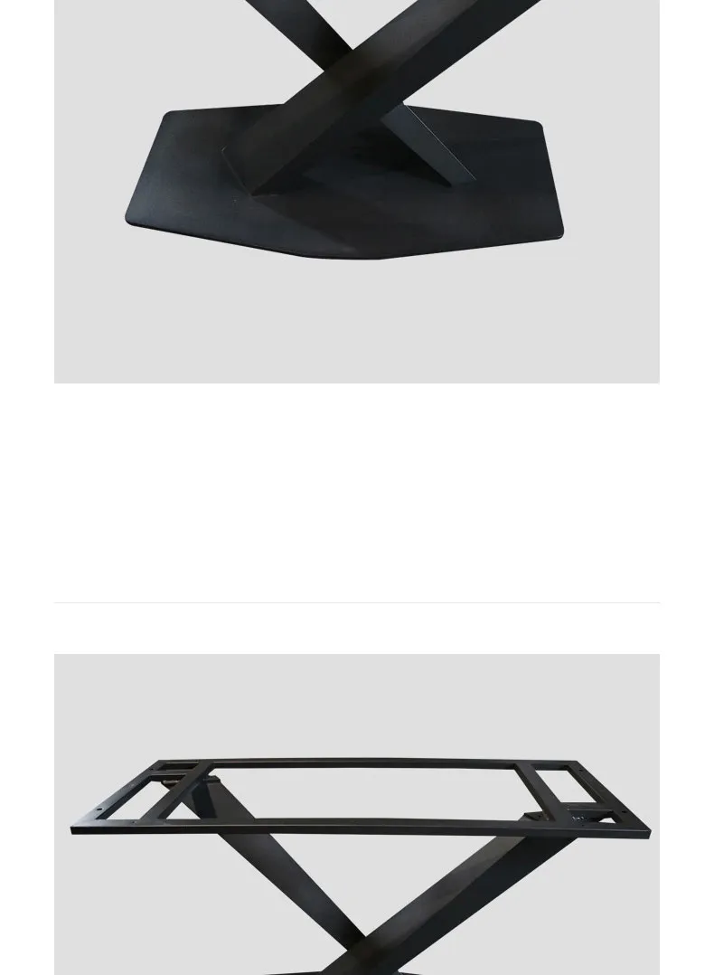 Modern V Shaped Cross Dining Room Large Pedestal Desk Metal Table Base