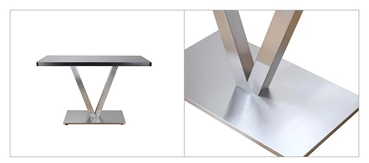 Brushed V Shape Stainless Steel Dining Table Base Heavy Duty Table Leg