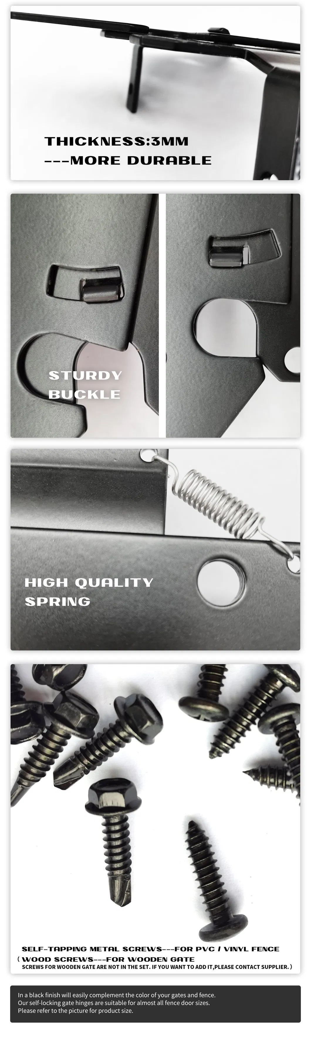Heavy Duty Stainless Steel Garden Door Self Close Latch Door &amp; Window Hinges