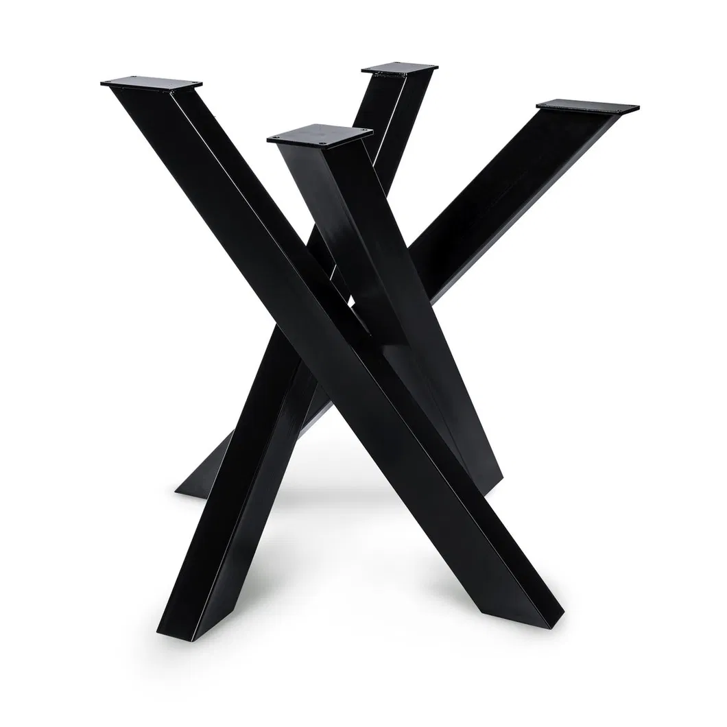 Round Restaurant X Legs Steel Cast Iron Frames Dining Metal Table Bases