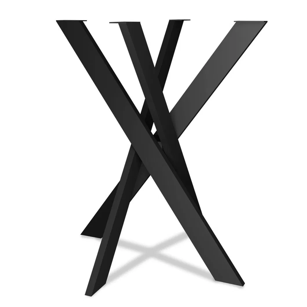 Round Restaurant X Legs Steel Cast Iron Frames Dining Metal Table Bases
