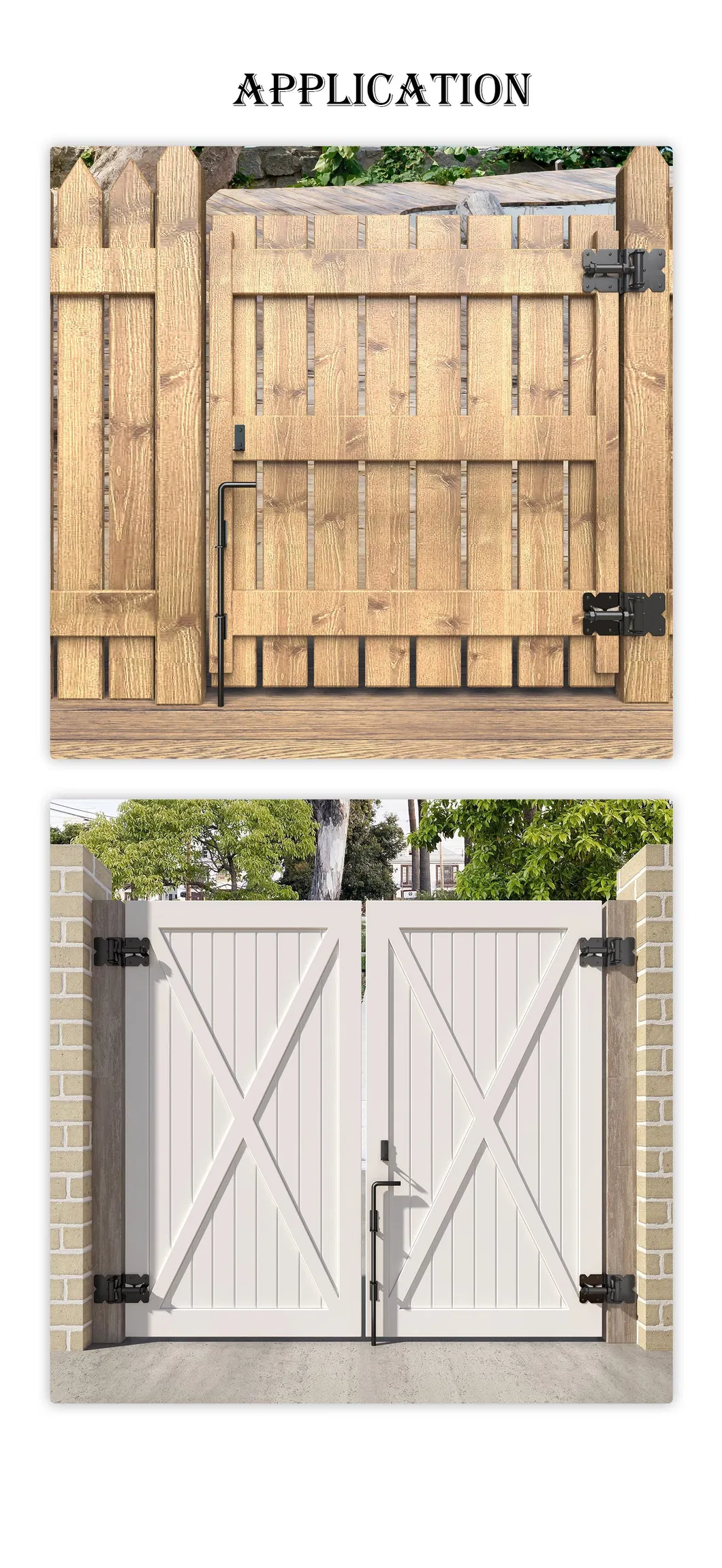 PVC Coated Fencing Trellis Gates Steel Modern Drop Rod Door Hinges