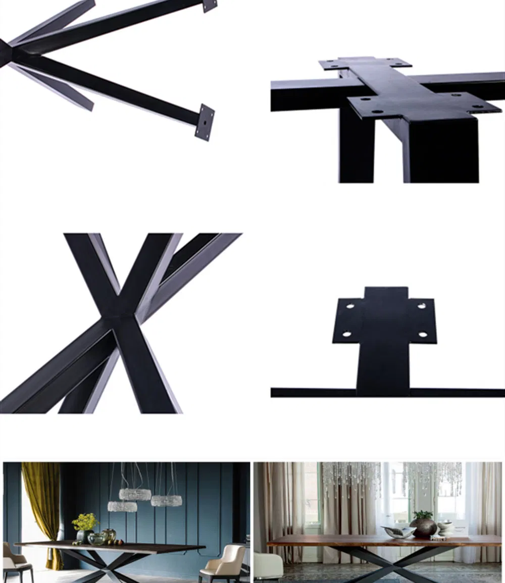 Cross-Bonding Metal Steel Dining Table Base Office Computer Desk Table Base