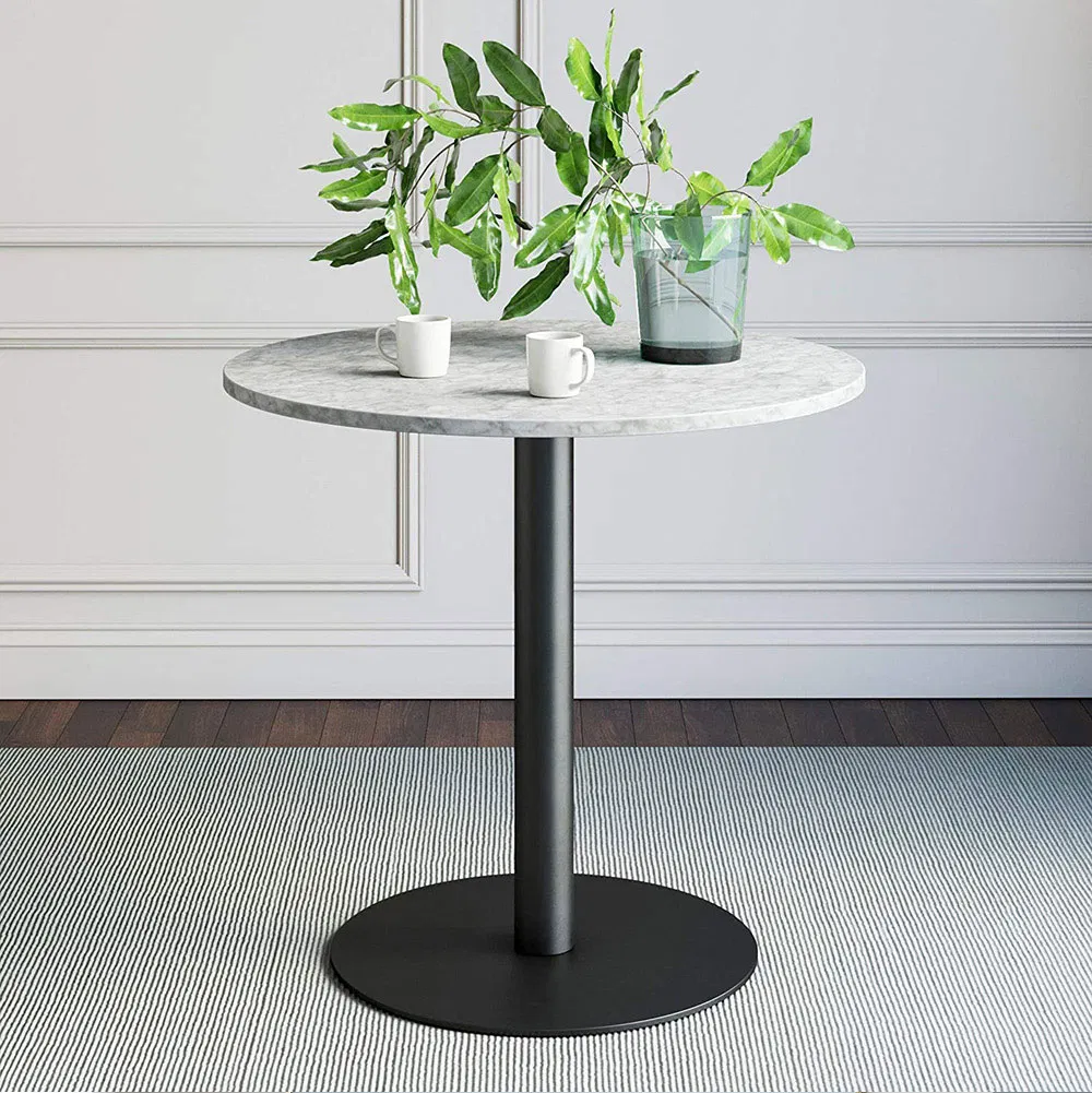Modern Dining Room Large Pedestal Desk Dining Metal Steel Chrome Table Base