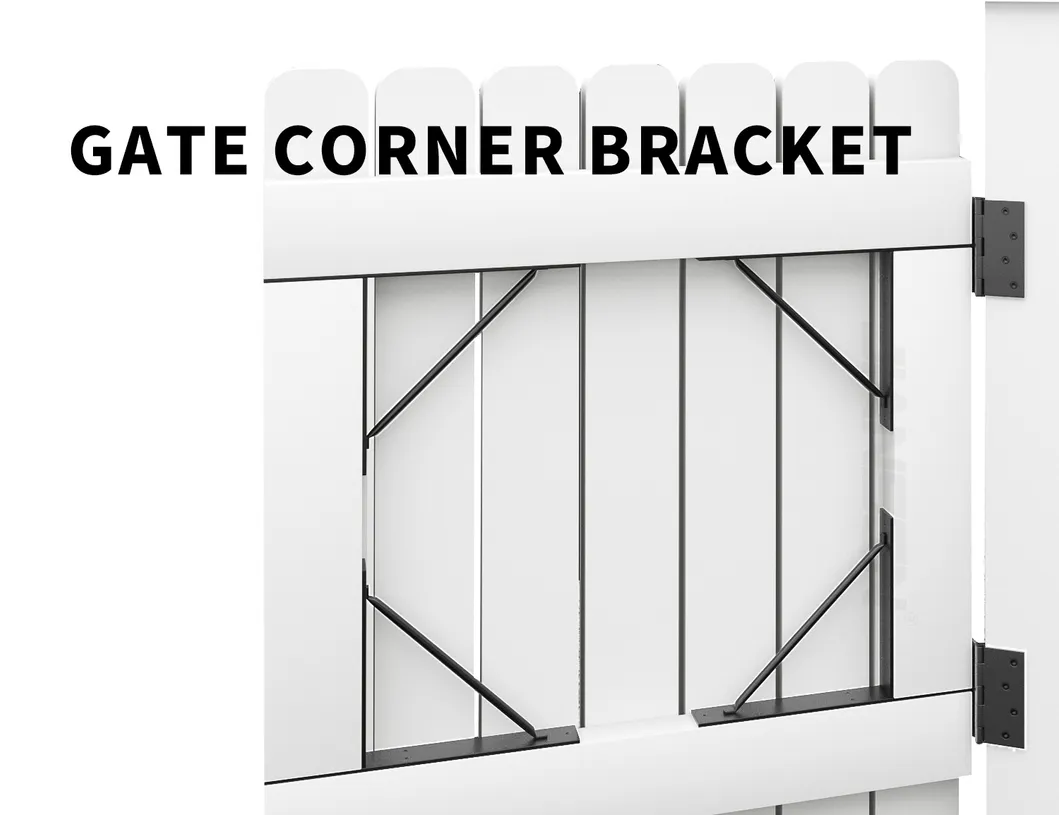 Gate Corner Bracket with Gate Hinges for Wooden Fences