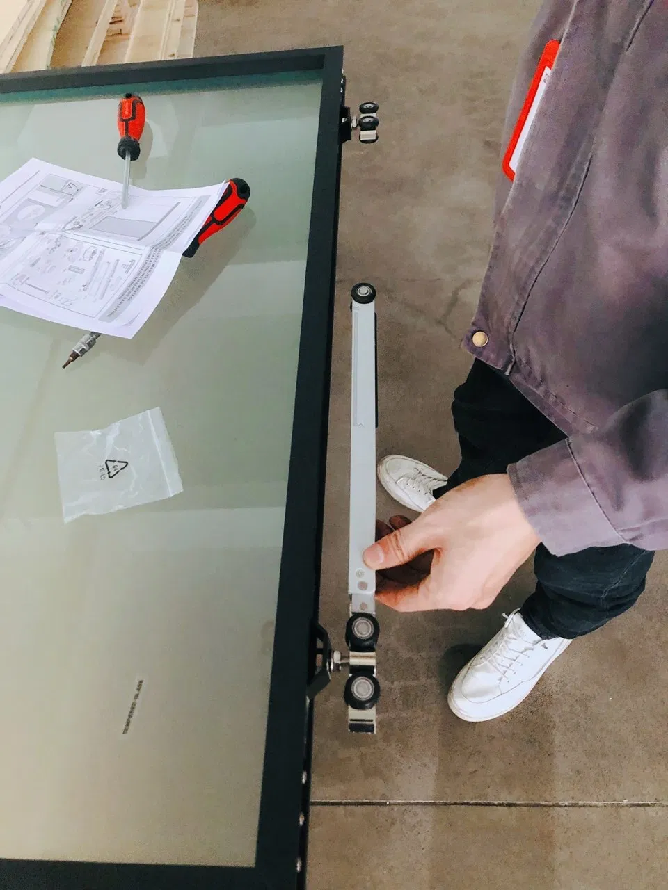 Metal Glass Carbon Steel Sliding Glass Doors with Hardware