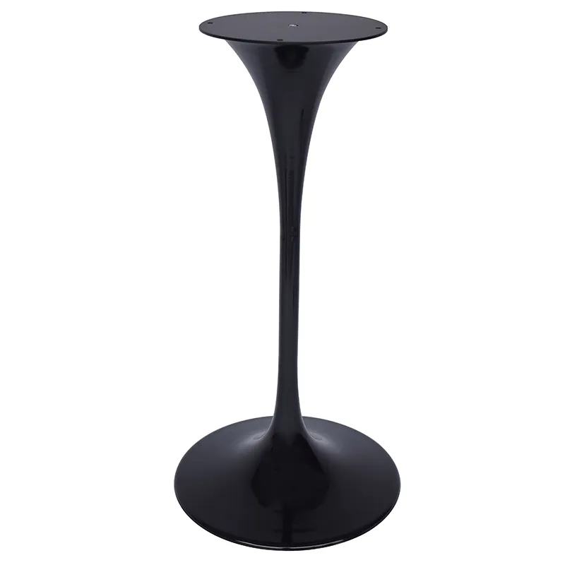 Black Iron Trumpet Tulip Table Base for Marble Table