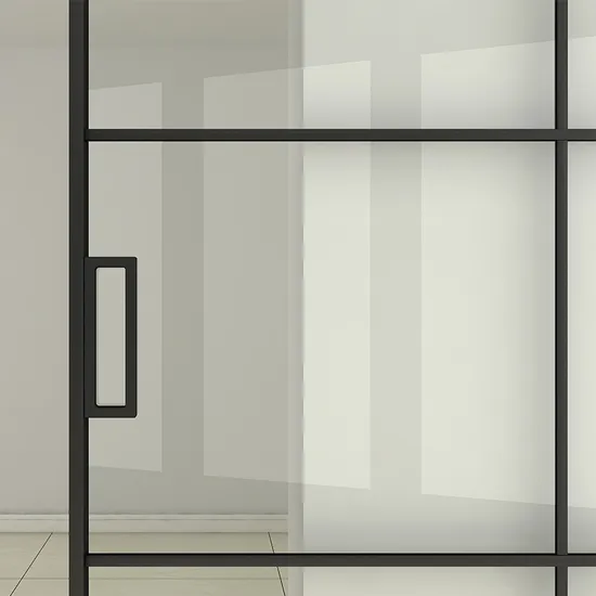 Custom Iron and Glass Sliding Barn Doors with Hardware