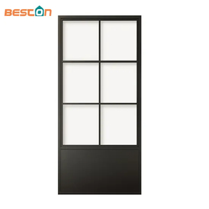 Interior Steel Frame Glass Door with Kickplate, Wholesale Sliding Door System