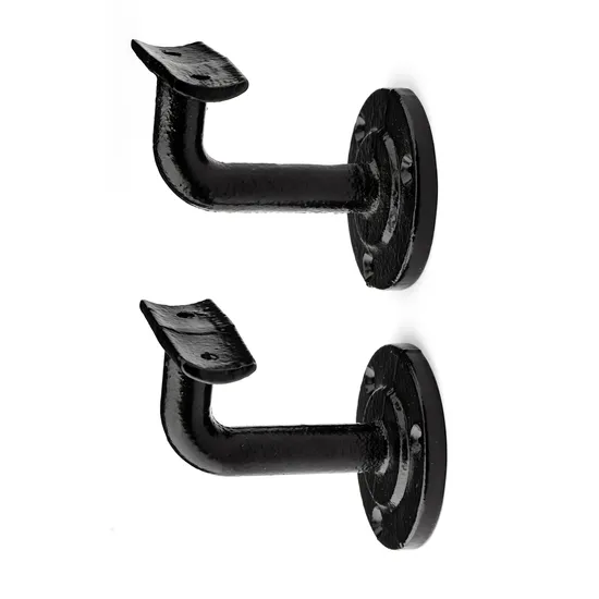 Armrest Bracket Wall Mount Removable Cast Iron Pipe Steel Metal Black Bracket