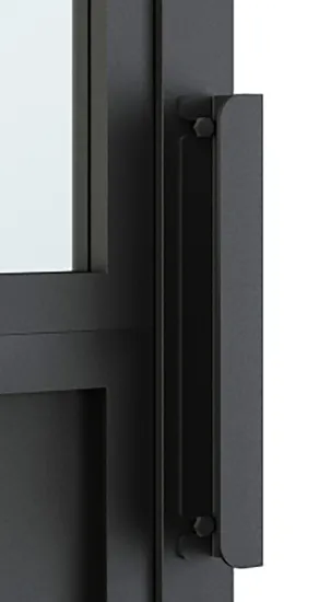 Loft Style 4 Lites Black Steel Frame Glass Door for Sliding Opening